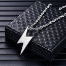 Retro Lightning Pendant Necklace For Men Gold Black Silver Color Necklaces Bolt Thunder Flash Charm Male Jewelry