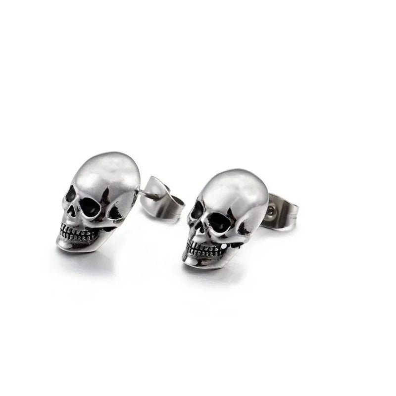 Fashion Retro Trend Punk Rock Men and Women Hip Hop Skull Earrings Couple Gift Halloween Street Party Niche Earrings Accessories