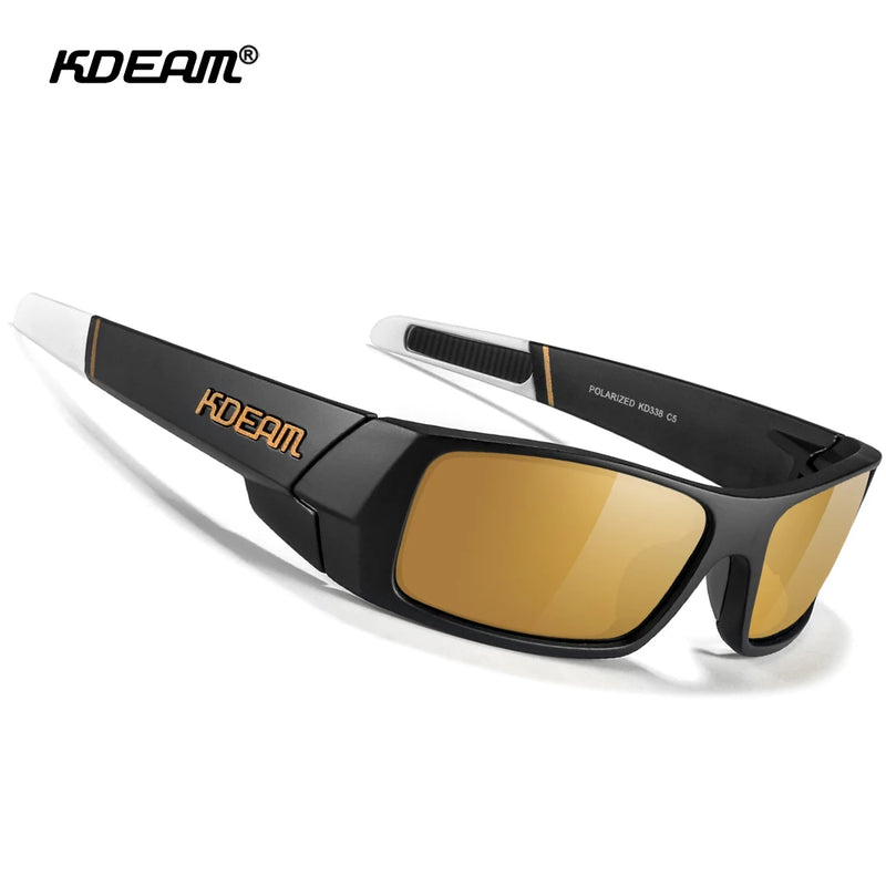 KDEAM Men's Fishing Sunglasses All Black Shades With Carrying Zipper Case 2024 New Arrivals