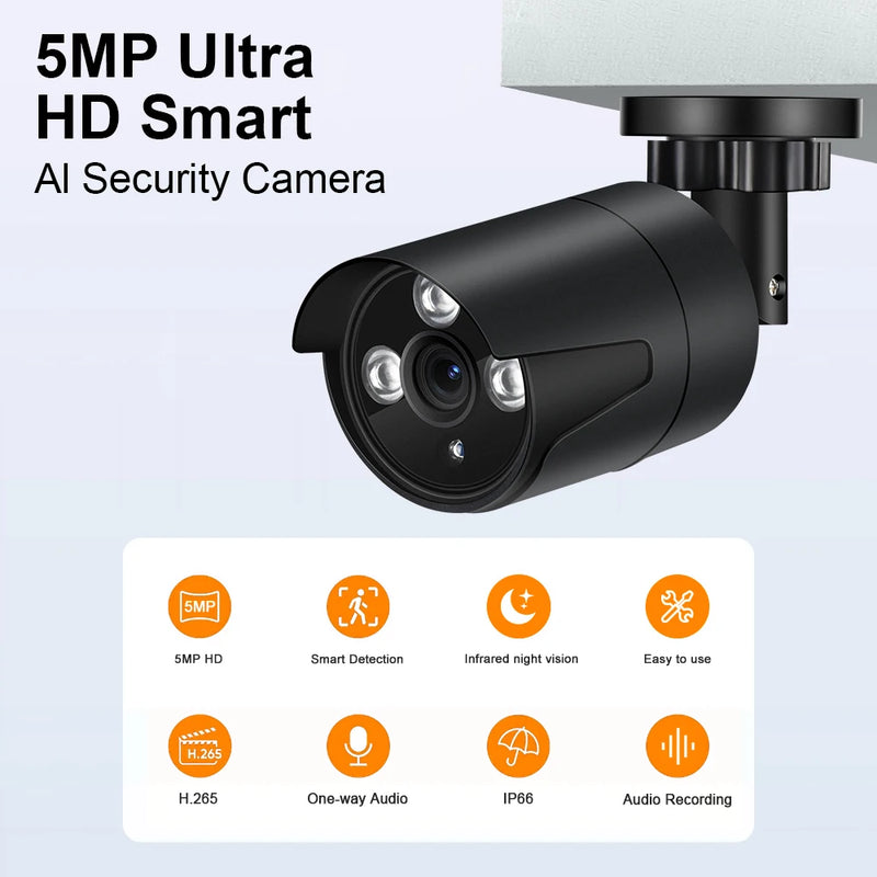 SANSCO 5MP AHD Bullet Camera Outdoor Security Waterprrof Motion Detect 5MP Analog CCTV Camera 20M Infrared Night Vision TSEye