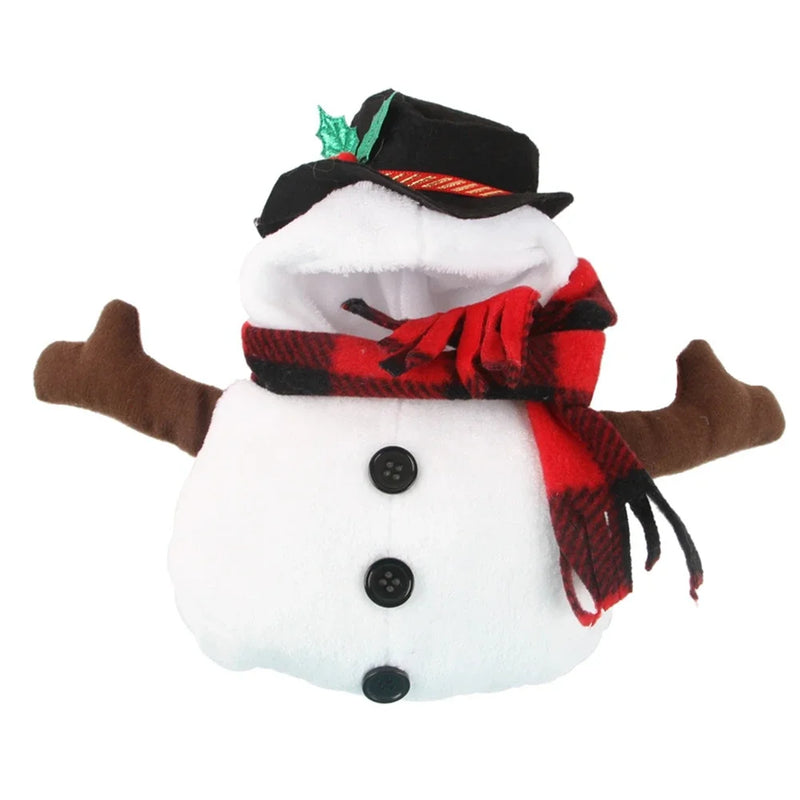 Christmas Snowman Dog Costume Outfits Winter Warm Puppy Cat Apparel for Small Medium Dogs Holiday Party Dressing Clothes