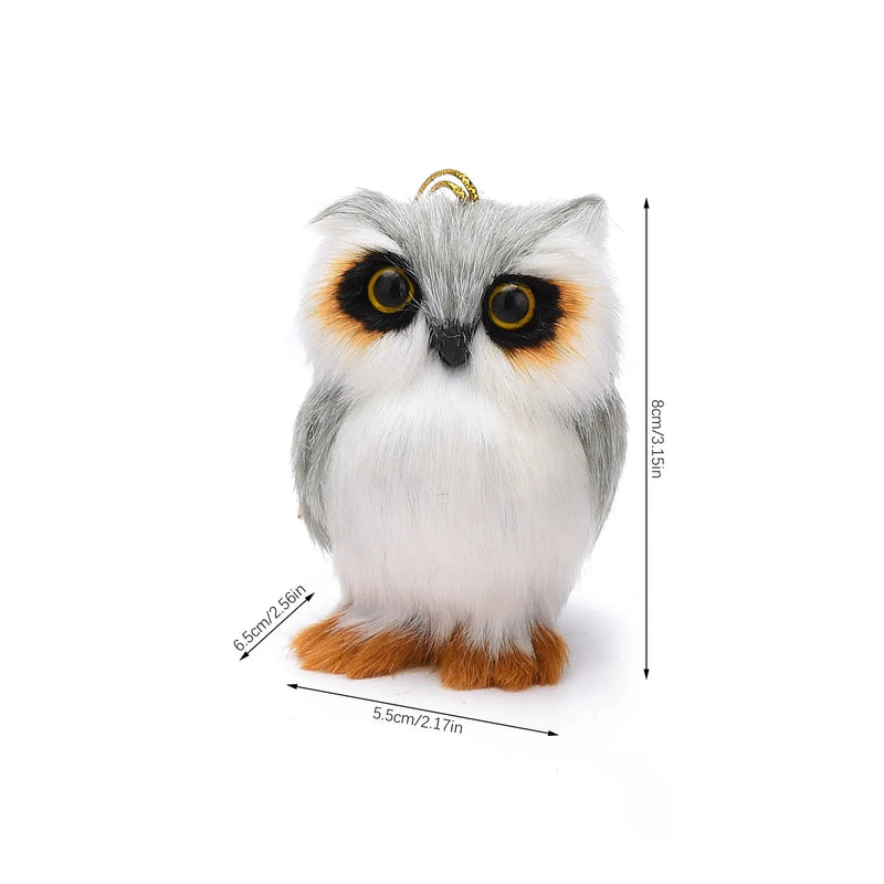 Christmas Tree Decorations Pendant Easy To Hang Faux Fur Sturdy Cute Lovely Light In Weight Simulation Owl