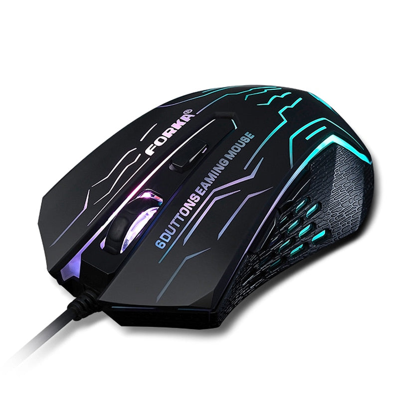 3200DPI Silent Click USB Wired Gaming Mouse Gamer Ergonomics 6Buttons Opitical Computer Mouse For PC Mac Laptop Game LOL Dota 2