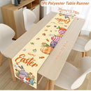 35x180cm Easter Table Runner Watercolour Bunny Eggs Table Runner Easter Decor for Kitchen Dining Table Home Party Decorations