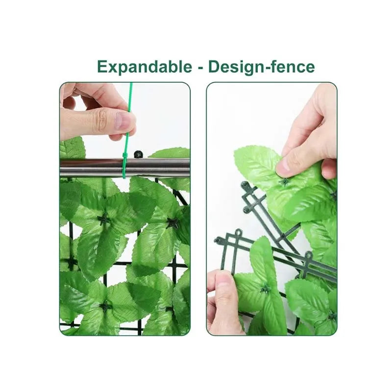 Artificial Ivy Privacy Fence,Faux Evergreen Leaf Hedges Invisible Fencing Panel for Indoor Outdoor Garden Fence Decor,