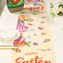 35x180cm Easter Table Runner Watercolour Bunny Eggs Table Runner Easter Decor for Kitchen Dining Table Home Party Decorations