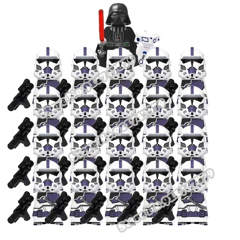 Hot Toys Star Wars 21pcs Republic Commando 501st Building Blocks TV6109 TV6106 Trooper Force 99 Hunter Crosshair Wrecker Brick