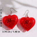 Fashion Dangle Earrings Heart LED Lights Pendant Earrings Unique Light Up Heart Drop Earring Valentines Party Jewelry Y08E