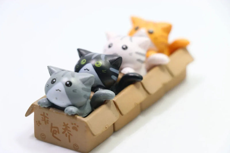 Home Decoration 4 Pcs Kawaii Mini Cat Ornament Garden Kitten Statue Gift Children Baby Room Toy Miniature Figurine Home Decor