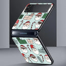 Christmas Santa Claus Z Flip 5 4 Phone Case For Samsung Z Flip 3 Black Hard Shell Galaxy ZFlip3 ZFlip4 Cover Folding Luxury