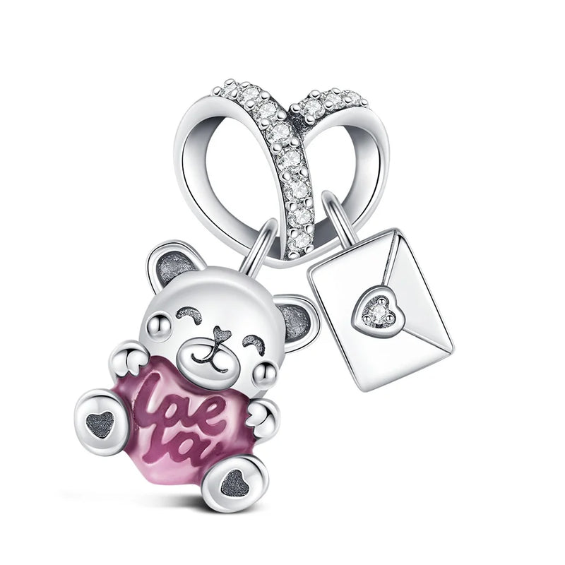 Hot Original Pendant S925 Sterling Silver Rabbit Charm Fit 3mm Bracelet Diy For Women Classic Easter egg beads Daily Gift Fine