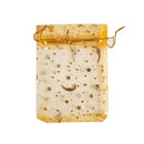 50Pcs Eid Mubarak Decoration Mesh Bag Organza Hot Stamping Silver Star Moon Candy Gift Drawstring Packaging Bag Party Supplies