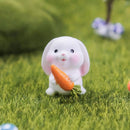 Cartoon Miniature Rabbit Figurine Mini Micro Landscape Miniature Resin Hare Easter DIY Accessories Carrot Bunny Statue
