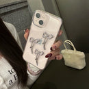 Aesthetics Stylish 3D Metal Bowknot Case For Iphone 15 14 13 12 11 Pro Max MiNi X XS XR 7 8 Plus SE Clear Soft Cover Epoxy Shell