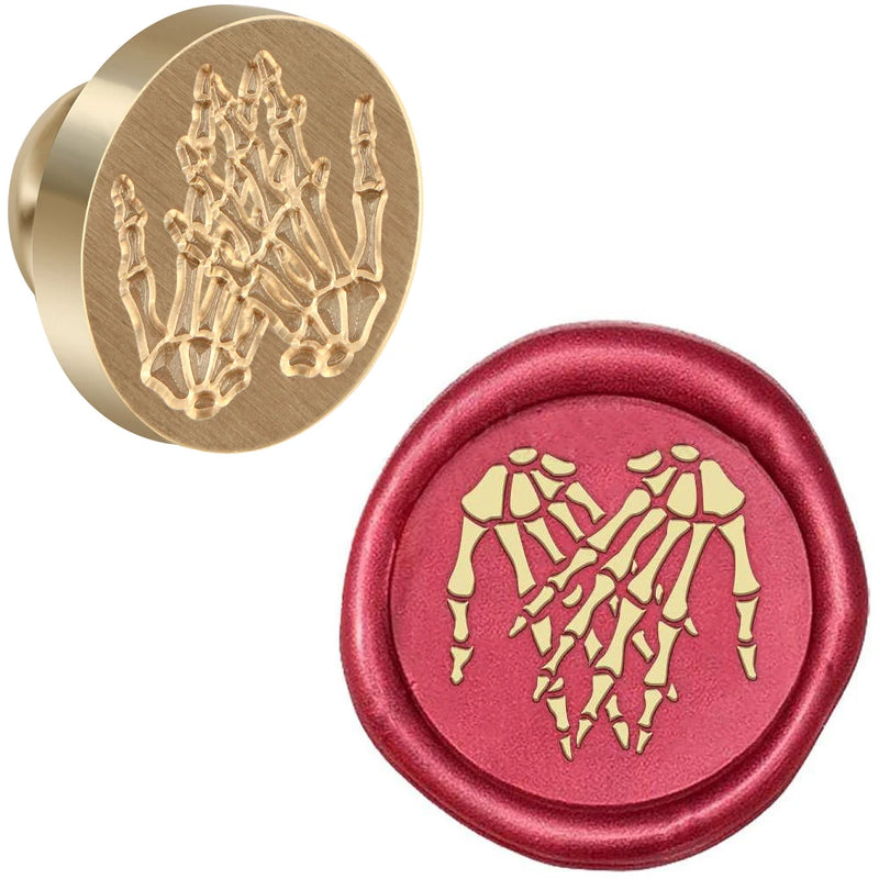 Halloween Series Wax Seal Stamp Head Witch,Bats,Skeleton 0.98" Brass Wax Sealing Stamp Heads For Decorating Envelopes Invitation