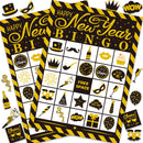 1 Set 2025 Happy New Year Theme Bingo Desktop Game Cards for 24 Players Family Classroom New Year Party Favors Decoration