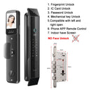 3D Face Recognition Smart Lock with Face Recognition Fingerprint APP Control HD Camera Video Doorbell