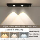 White/Black LED Cabinet Light USB Rechargeable Motion Sensor LED Light for Kitchen Wardrobe Cabinet Lighting 20CM/30CM/40CM/50CM