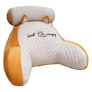 Bed Rest Reading Pillow with Arm Support Cartoon Print Detachable Backrest Support Sofa Couch Pillow Cushion
