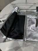 DEAT Shiny PU Leather Zipper Design Skirts Women's Streetwear High Waist Trend Pocket Wrap Hip Skirt Female 2024 Spring 11XX1221