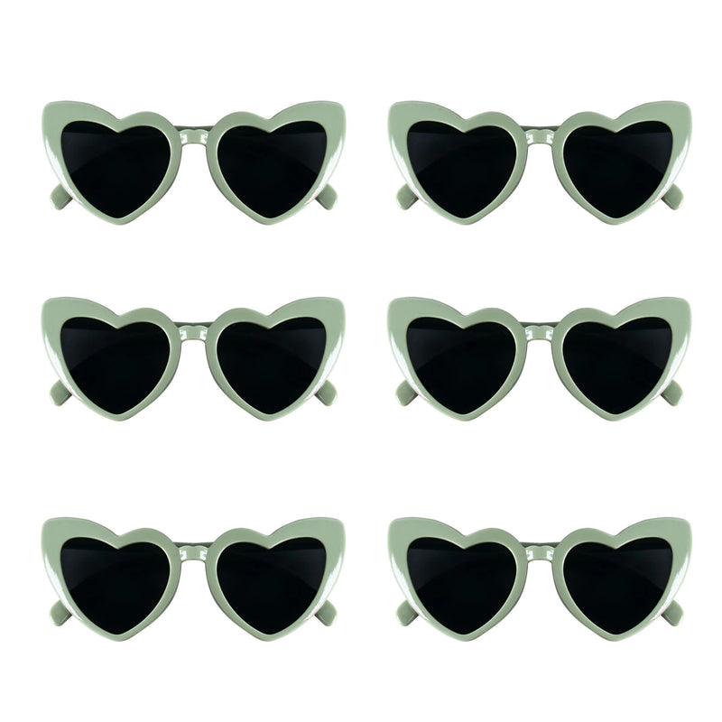 8pcs/6pcs Bachelorette Hen Party Sunglasses Black Heart Shaped Glasses Bride To Be Bridesmaid Gifts Wedding Bridal Shower Decor