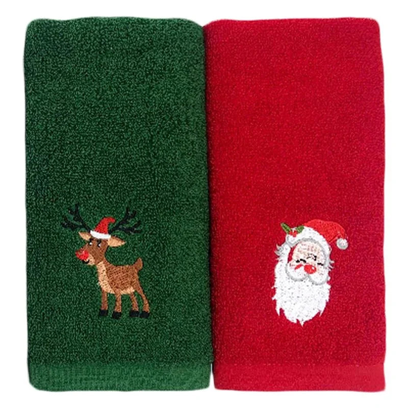 Unisex Cotton Christmas Innovative Towel Set Halloween Christmas Gifts Kitchen Hand Towel Embroidered Holiday Towels