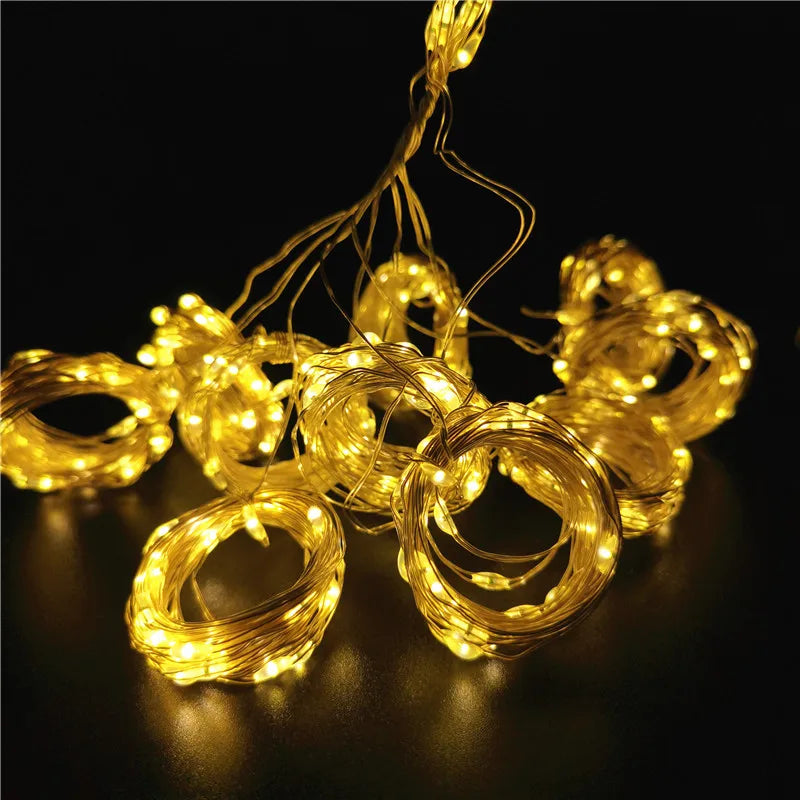 6x3M Curtain Garland LED String Lights Christmas Decoration 8 Modes Remote Control Holiday Wedding Fairy Lights for Bedroom Home