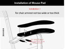 DL-K20 XL Size Chair Arm Rest Mouse Pad Chair Arm Clamping Wrist Support 480*230mm Elbow Rest With Non-slip Mouse Mat K020