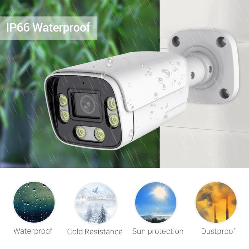 8MP 4K IP Camera Face Detection H.265 Two Way Audio Color Nightvision Outdoor 5MP HD POE Security CCTV Home Surveillance Camera