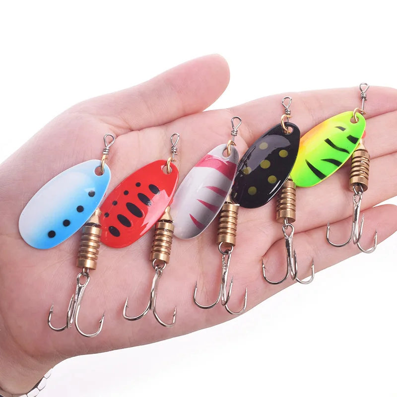 5Pc Per Boxed Spinner Metal Spoon Fishing Bait Set Jig Wobblers Crankbait Shone Sequin Artificial Baits for Carp Trout Lures Kit