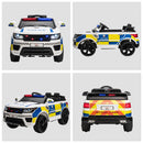 HOMCOM 12V Kid Electric Ride On Police Car w/ Remote Siren Bluetooth 3-6 Years