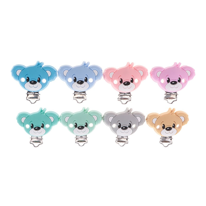 ATOB 10PCS Pacifier Clip Silicone Round Teether Clips  DIY Baby Pacifier Dummy Chain Holder Soothing Pacifier Accessories