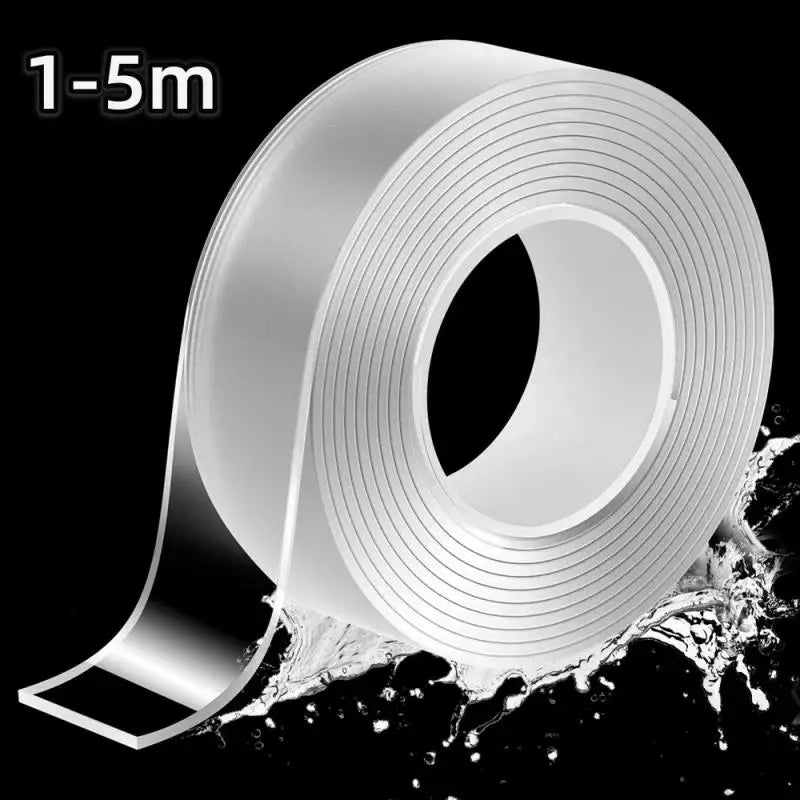 1-5m Nano Tape Tracsless Double Sided Tape Transparent No Trace Reusable Waterproof Adhesive Sticky Heavy-duty Two Side Tape