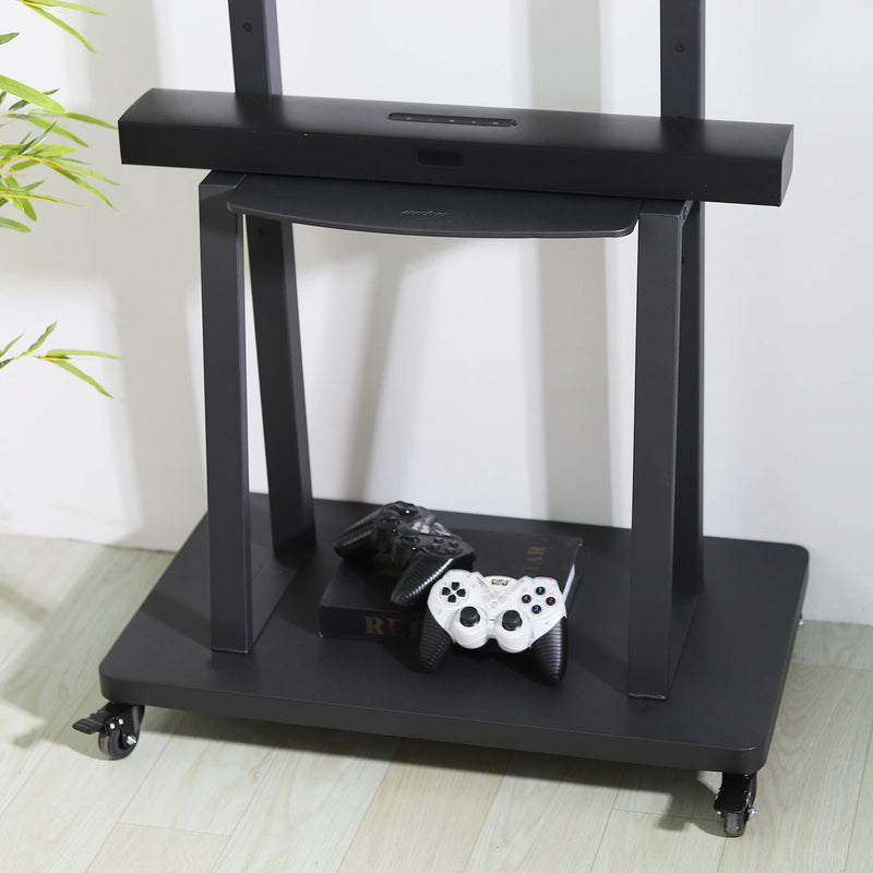 Free Standing Adjustable TV Floor Stand Heavy Duty TV Trolley for 32-80" Flat Screens Loading Weight up to 65KG