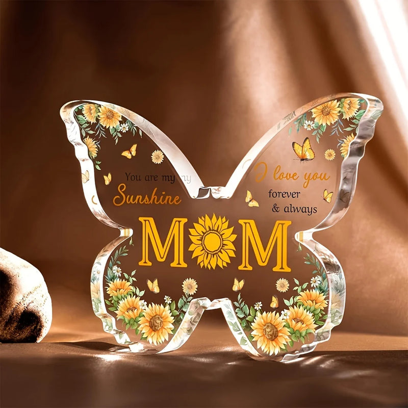 1pc Butterfly Acrylic Decorative Plaque Gift for Mother, Birthday Mother's Day Christmas Thanksgiving Gift for Mom