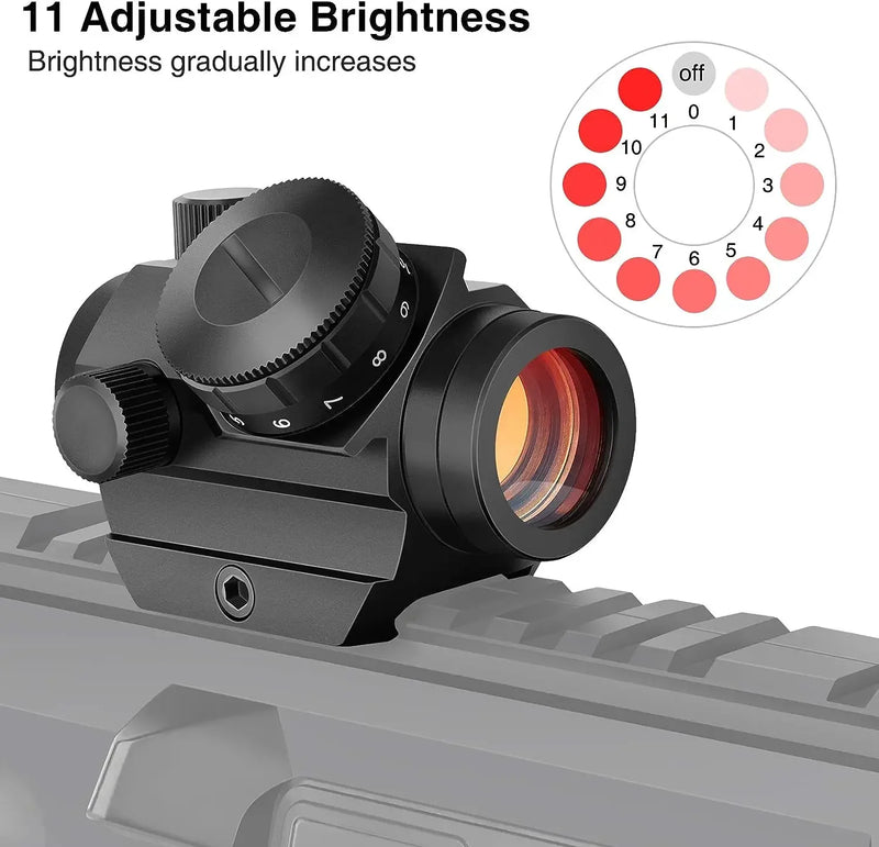 2MOA Red Dot Sight 1x20mm Reflex Sight Waterproof & Shockproof & Fog-Proof Red Dot Scope with 1 inch Riser Mount