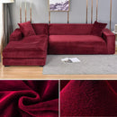 Velvet Sofa Cover Thick Elastic 1/2/3/4 Seater Sofa Cover for Living Room Velvet Plush L Shaped Corner Sofa  Couch Cover