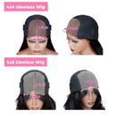 4x4 180 Density 5x5 Black Straight Closure Pre Cut Glueless Wigs Brazilian Remy Hair Human Hair Wigs HD Transparent Lace wigs