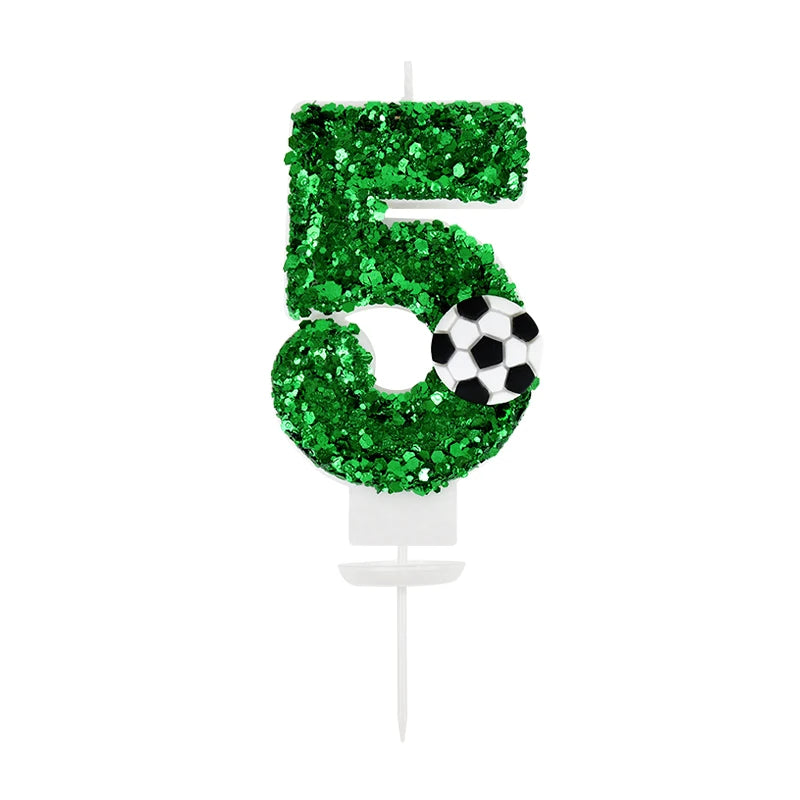 0-9 Numbers Football Cake Candle Kids Sports Theme Football Birthday Party Decoration Favors Cupcake Topper Cake Decor Supplies