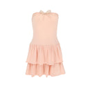 Pink A-Line Dress Women Sweet Summer New Fashion Bow Sleeveless Sexy Strapless Dresses Bodycon Streetwear Club Lady Party Dress