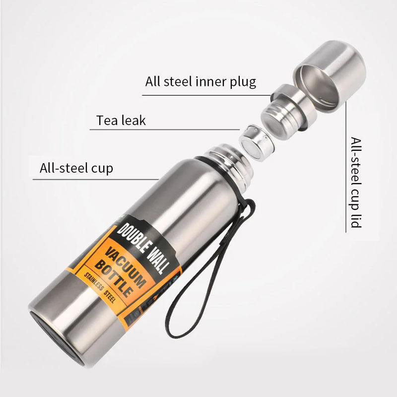 Large Capacity 500/1000ml Thermal Bottle Vacuum Double Wall 304 Stainless Steel Hot Cold Water Flask Thermos Coffee Mug