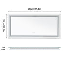 Jumbo-Large Illuminated LED Bathroom Mirror, Front and Backlit Lights, Wall Mounted, Touch Anti-fog Vanity Mirror