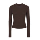 Women Casual Long Sleeve T-shirts Elastic Basic Autumn Solid Slim Pullovers Tee Shirt Female Streetwear Base Lady Top