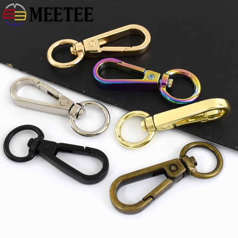 10-100Pcs Meetee 13mm Carabiner Metal Buckles Dog Collar Lobster Clasp Bag Strap Connect Buckle KeyChain Hook Hardware Accessory