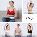3 Pcs Women's Lingierie Cropped Women's Bras Sexy Bras Women's Tops Free Shipping Sutia Polyester 90%