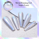 BORN PRETTY Glitter Silver Mirror Metallic Painting Gel Polish Soak Off Super Laser Bright Gel Manicure Flower Drawing UV Gel