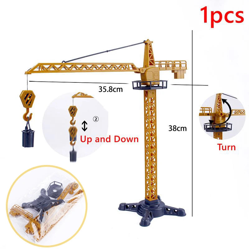 Excavator Crane Tractor Birthday Cake Topper Construction Party Cake Decor Kids Boy 1st Baby Shower One Year Happy Birthday Cake