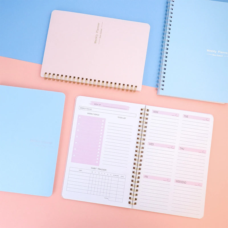 A5 2023 Planner Spiral Notebook 52 Weeks Daily Weekly Agenda Student Schedules Stationery Office School Supplies