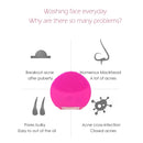 Silicone Facial Cleansing Brush, Electric Facial Cleanser, Deep Skin Cleansing, Massage Brush, Elegant