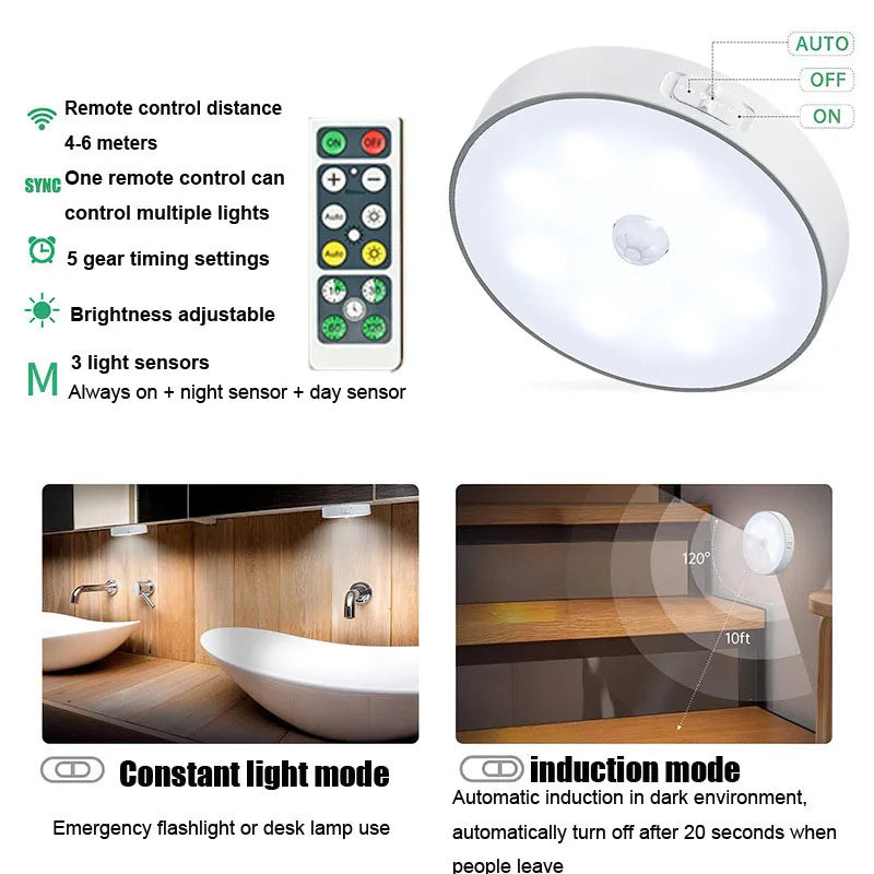 Xiaomi Night Lamp With Motion Sensor Rechargeable Movement USB Wall Light Dimmable For Bedroom Bedside Kitchen Cabinet Lighting